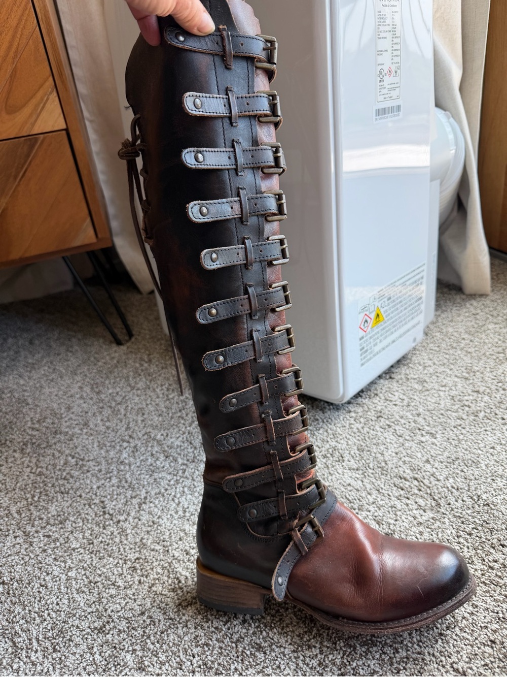freebird Brown Lace-Up Buckle Riding Boots - Picture 4 of 7